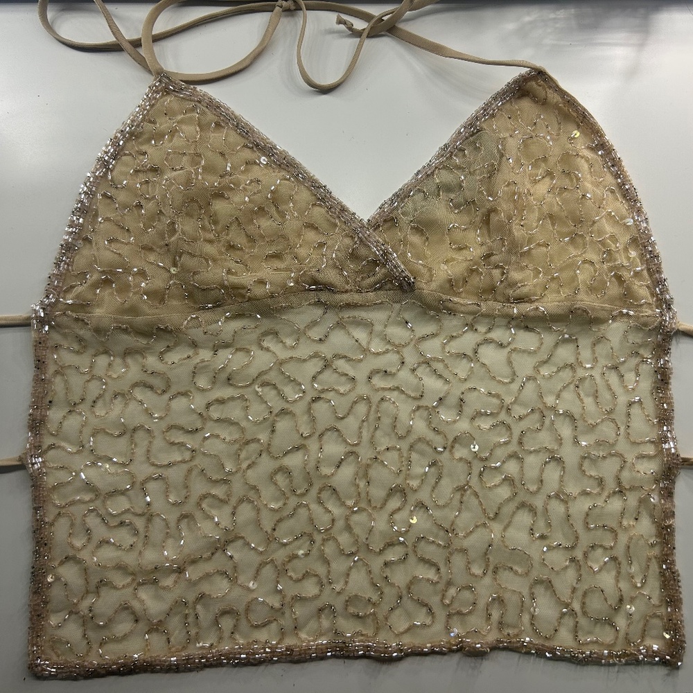 Y2K beaded halter top